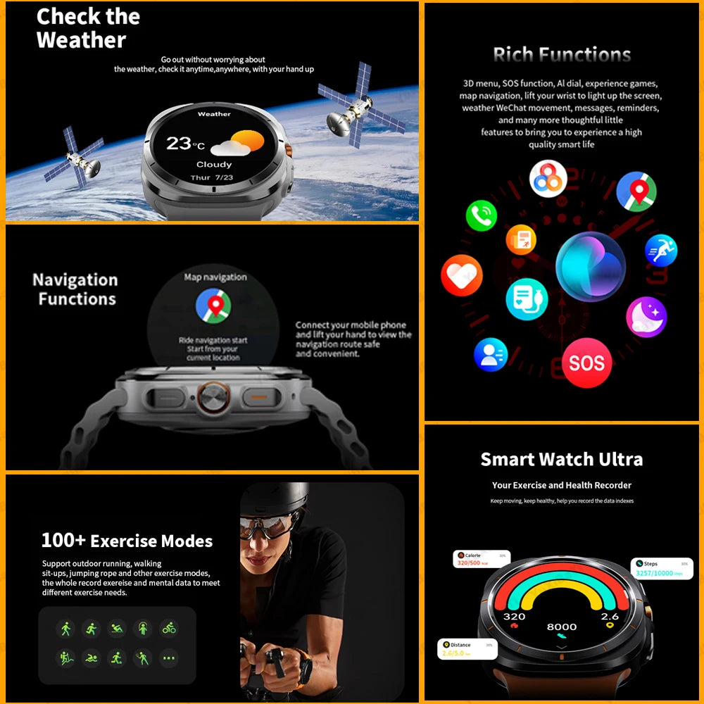 2024 New For Samsung Galaxy Watch 7 Classic Smart Watch Men women Custom Dial HD AMOLED Voice Call GPS NFC Tracker Sport Watches