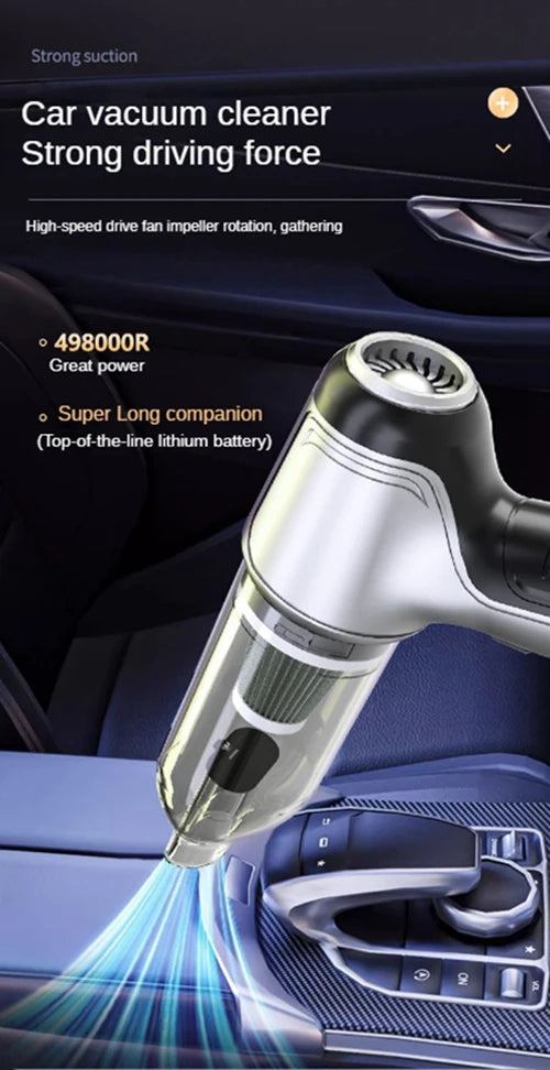 LEIBOO Wireless Car Vacuum Cleaner 12000PA Strong Suction Dust Catcher Cordless Handheld Wet Dry Vacuum Cleaner Air Duster