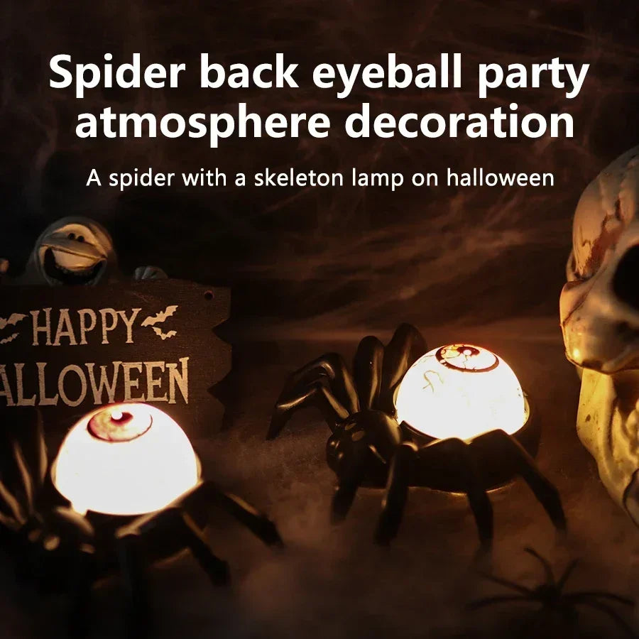 1/2/5pcs Halloween LED Light Spider Eyeball Glow Night Lamp Horror Prop Ornament Festival Party Halloween Decoration Supplies