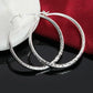 Charms fine 925 Sterling Silver 5CM circle hoop Earrings for Women fashion Pretty wedding party Jewelry Holiday gifts