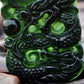 Christmas Gift Chinese Natural Black Green Jade Pendant Dragon Shaped Handmade Jade Office Crafts Desk Ornament Good Luck Amulet