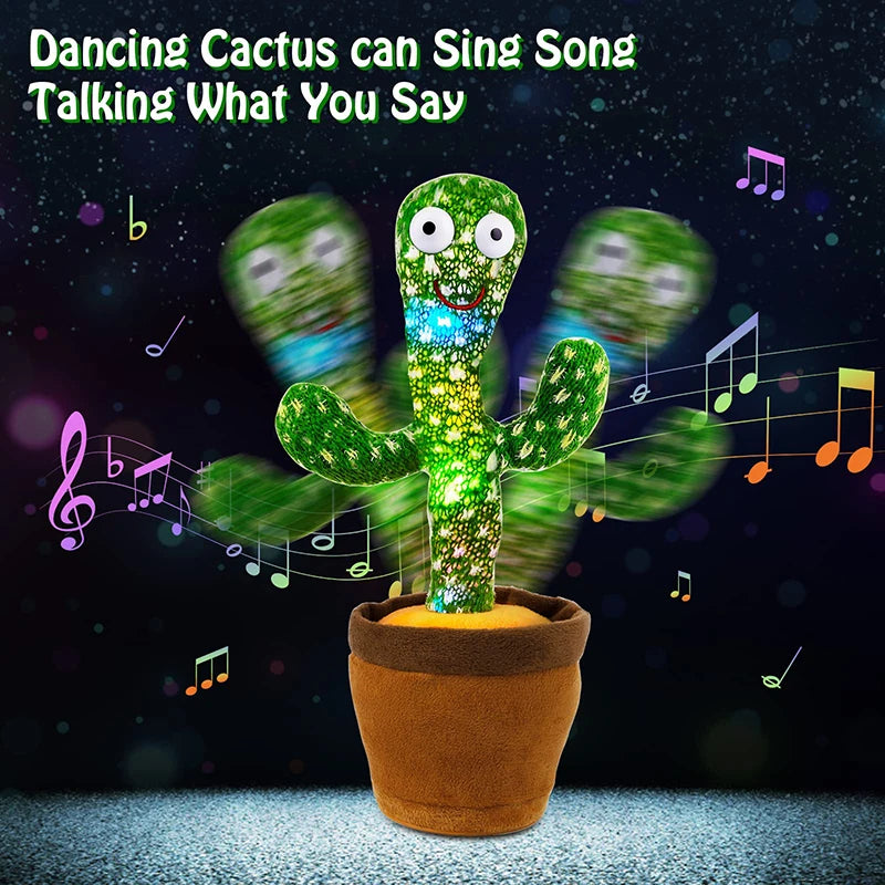 Kids Dancing Talking Cactus Toys Interactive Talking Sunny Cactus Electronic Plush Toy Home Decoration for Children Xmas Gifts