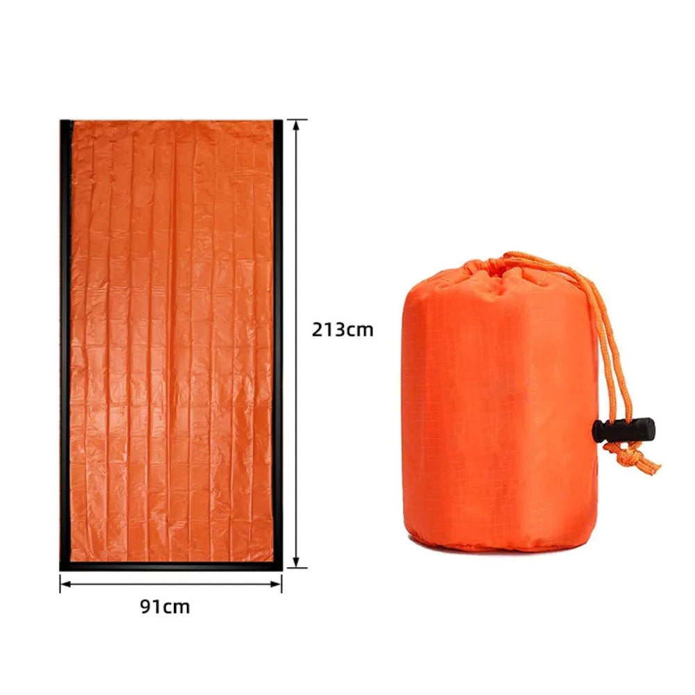 1 Set Waterproof Survival Sleeping Bag Portable Windproof Bivy Sack Rescue Kit Mini Thermal Emergency Tent Camping