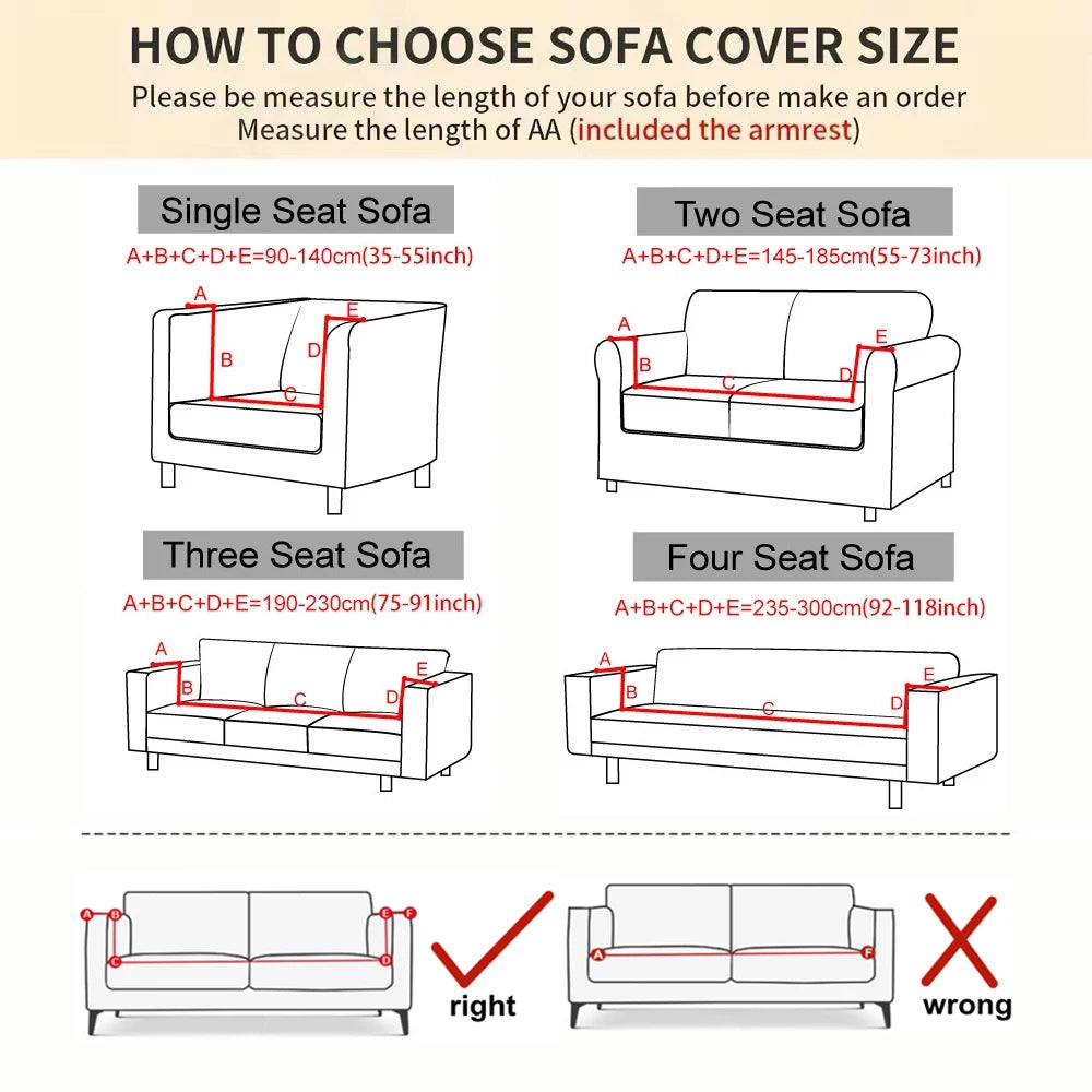 客厅沙发套 加厚弹力提花沙发套 适用于沙发 扶手椅 1/2/3/4 座 L 形转角沙发套