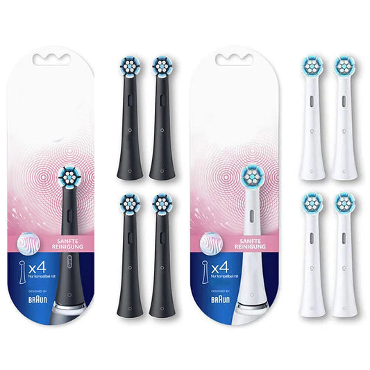 4 件装 Oral-B iO 电动牙刷替换头终极清洁刷温和清洁刷附件，4 件装