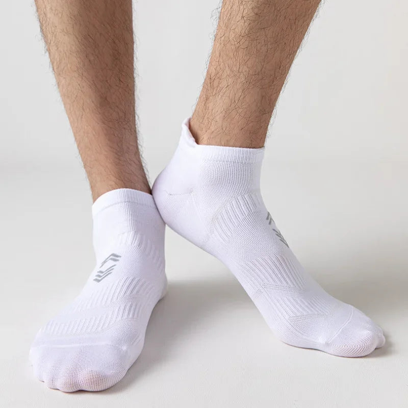 1 Pair Men Women Running Socks Cotton Thin Breathable Riding Cycling Basketball Sports Socks Non-slip Low Cut Ankle Short Socks