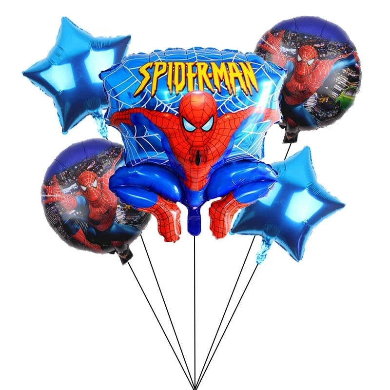 Spiderman Birthday Decorations Disposables Tableware Aluminum Film Balloons Tablecloth Banner Straw Party Supplies Baby Shower