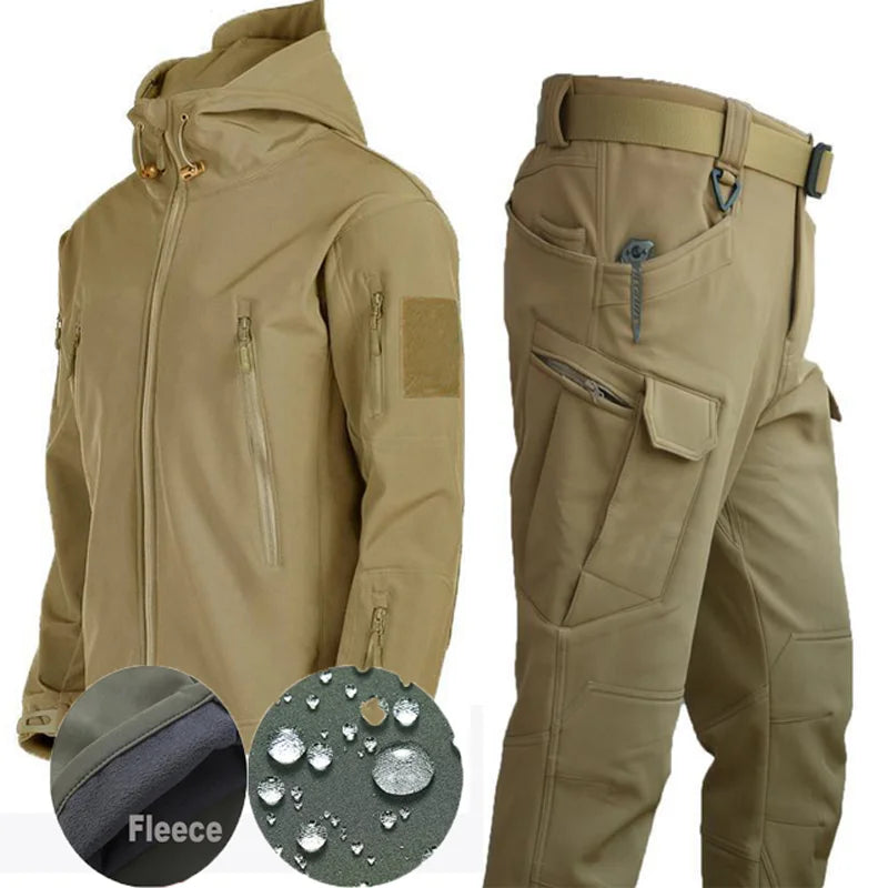 Fleece Softshell Tactical Jacket Men | Men's Clothing Winter Waterproof Windbreaker for Hiking & Outdoor Adventures