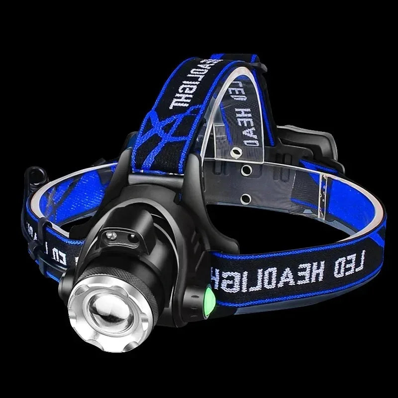 Powerful LED Headlamp Rechargeable Telescopic Zoomable Headlight Outdoor Waterproof Work Head Lamp High Lumen Head Torch