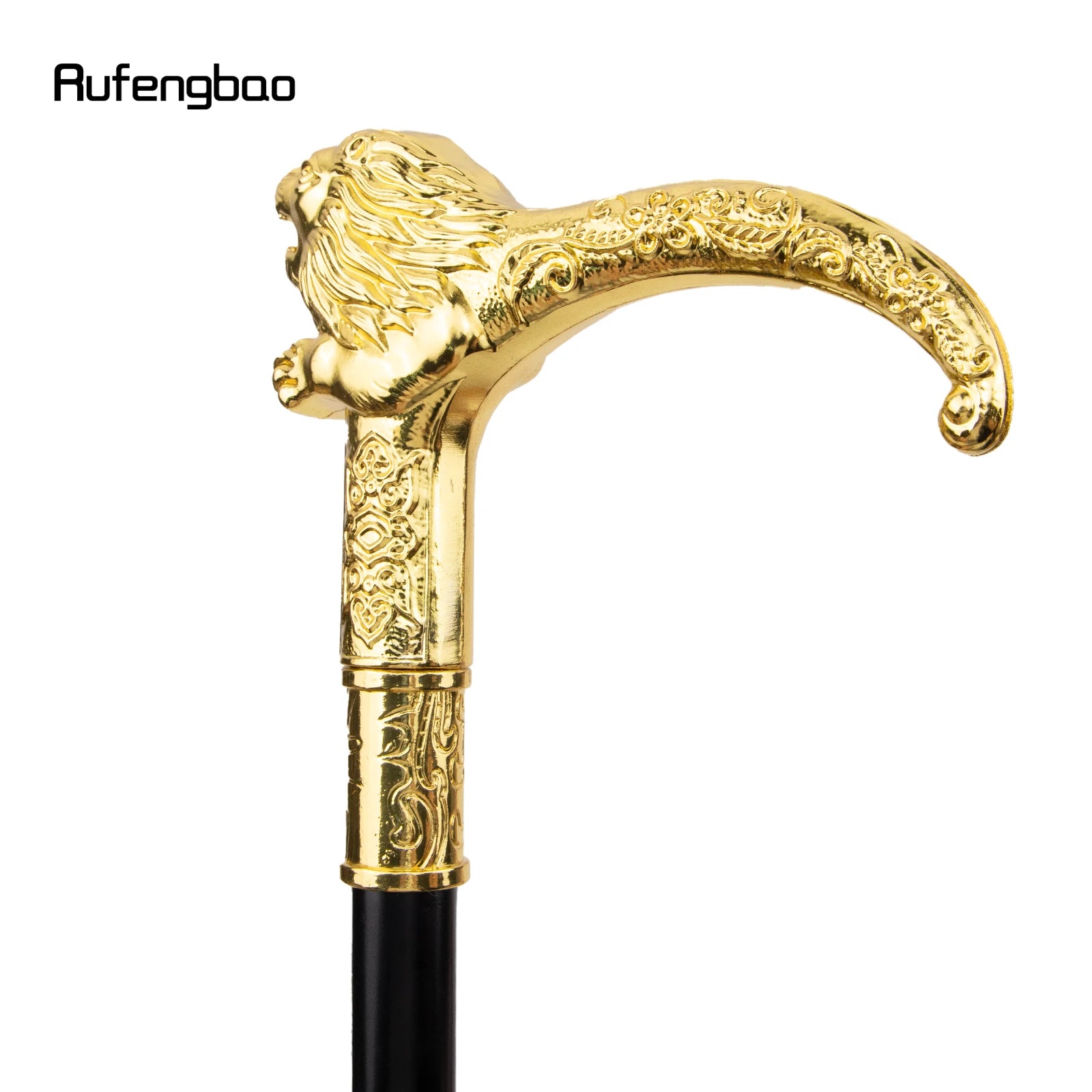 Golden Luxury Lion Handle Fashion Walking Stick for Party Decorative Walking Cane Elegant Crosier Knob Walking Stick 95cm