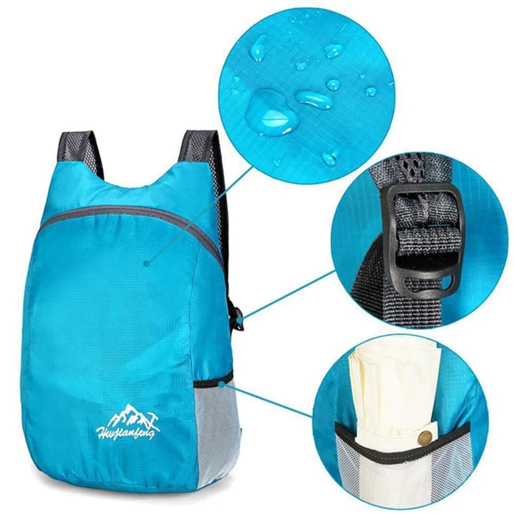 Outdoor Sports Backpack Foldable Waterproof Backpack Ultra Light Portable Travel Bag Suitable for Camping, Running, Fitness