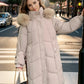 YJKDYK 2024 Winter Women's Jacket Female Fur Collar Warm Long Parkas Coats Women's High Collar Thicken Warm Cotton Jacket