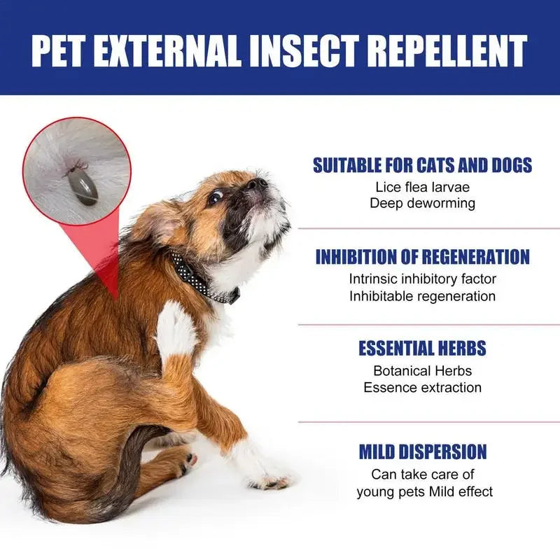 100ml Pet Dog Cat Anti Flea Drops Insectcide Flea Lice Insect Safe for Home and Cats Dogs Prevent Ticks