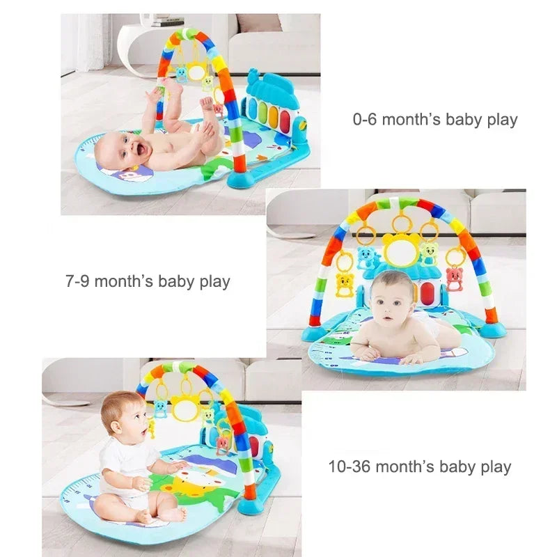 Baby Music Rack Play Mat Kids Piano Keyboard Carpet Gym Crawling Activity Baby Rug Early Educational Toy for Infant Gift