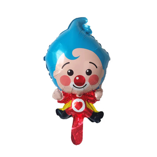 10pcs Mini Cartoon Clown Plim Plip Clown Foil Balloons Birthday Party Decoration Supplie Baby Shower Air Globos Kids Toys