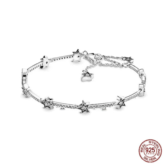 Bestselling 925 sterling silver dazzling bracelet, classic star series bracelet, ladies' jewelry gift for friends