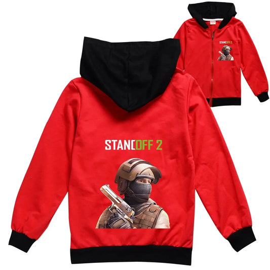 Shooting Game Standoff 2 Hoodie Kids Stand Off Clothes Teenager Boys Zipper Jacket Children Pullover Sweatshirt Girls Hoody Coat