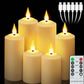 set of 6 USB Rechargeable Remote control led Candles Flickering 3D Flame Roman Pillar Candle light Waterproof  F/Christmas Home