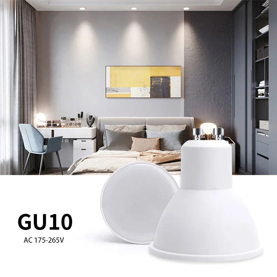 Bulbusbow's 12-Pack GU10 LED Spotlight Bulbs offering energy-efficient lighting solutions from 3W to 12W.