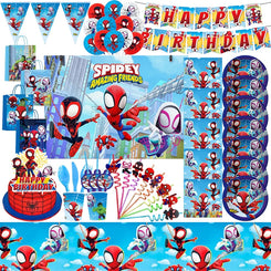 Bulbusbow New Spidey And His Amazing Friends Birthday Decoration Tableware Set Spiderman Balloon Kid Party Event Supplies Banner Backdrop