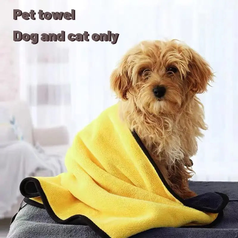 Pet Dog Cat Towels Soft Fiber Towels Water-absorbent Bath Towel Pet Shop Cleaning Towel Pet Supplies