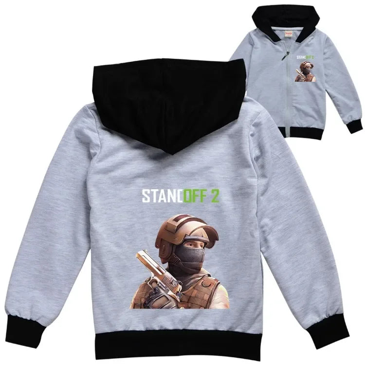 Shooting Game Standoff 2 Hoodie Kids Stand Off Clothes Teenager Boys Zipper Jacket Children Pullover Sweatshirt Girls Hoody Coat