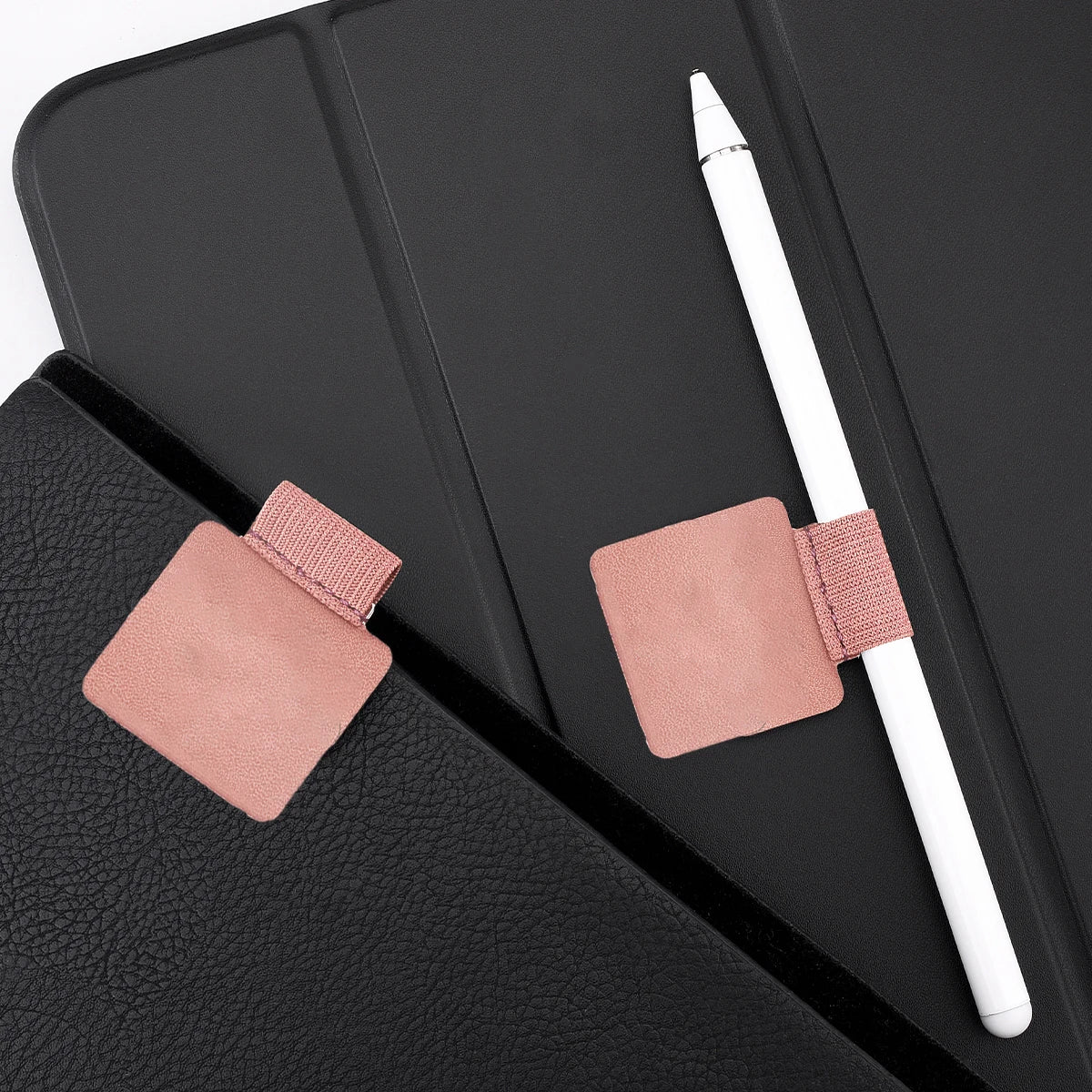 Adhesive Pen Clip Protective Case PU Leather Notebook Elastic Loop Cover For Diary Planner Clip For Apple iPhone Pencil Holder