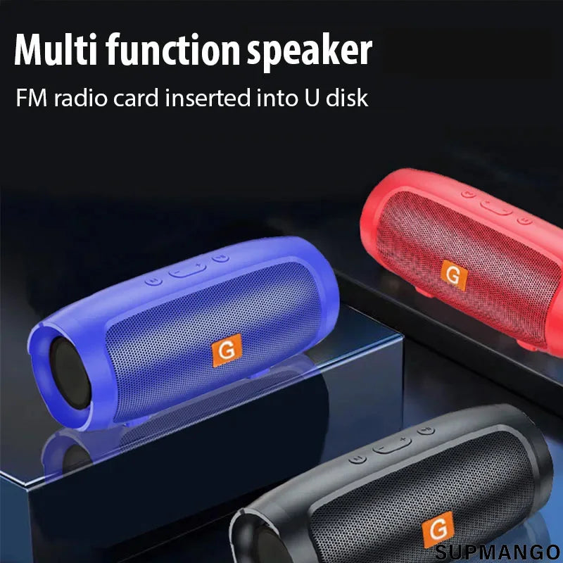 Portable Subwoofer BT Speakers Outdoor Stereo Surround Waterproof Loudspeaker Wireless Sound Box Support FM Radio TF Card