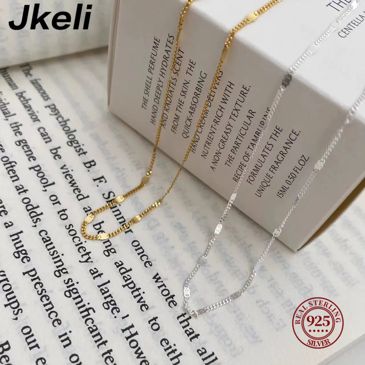 Jkeli Real 925 Sterling Silver Shiny Sequin Chains Necklaces for Women Light Luxury Fine Jewelry Minimalist Trendy Accessories