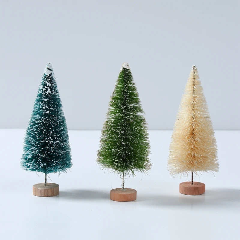 Mini Artificial Christmas Tree Christmas Decorations for Home 2024 Small Sisal Xmas Ornaments Navidad New Year Table Decor 2025