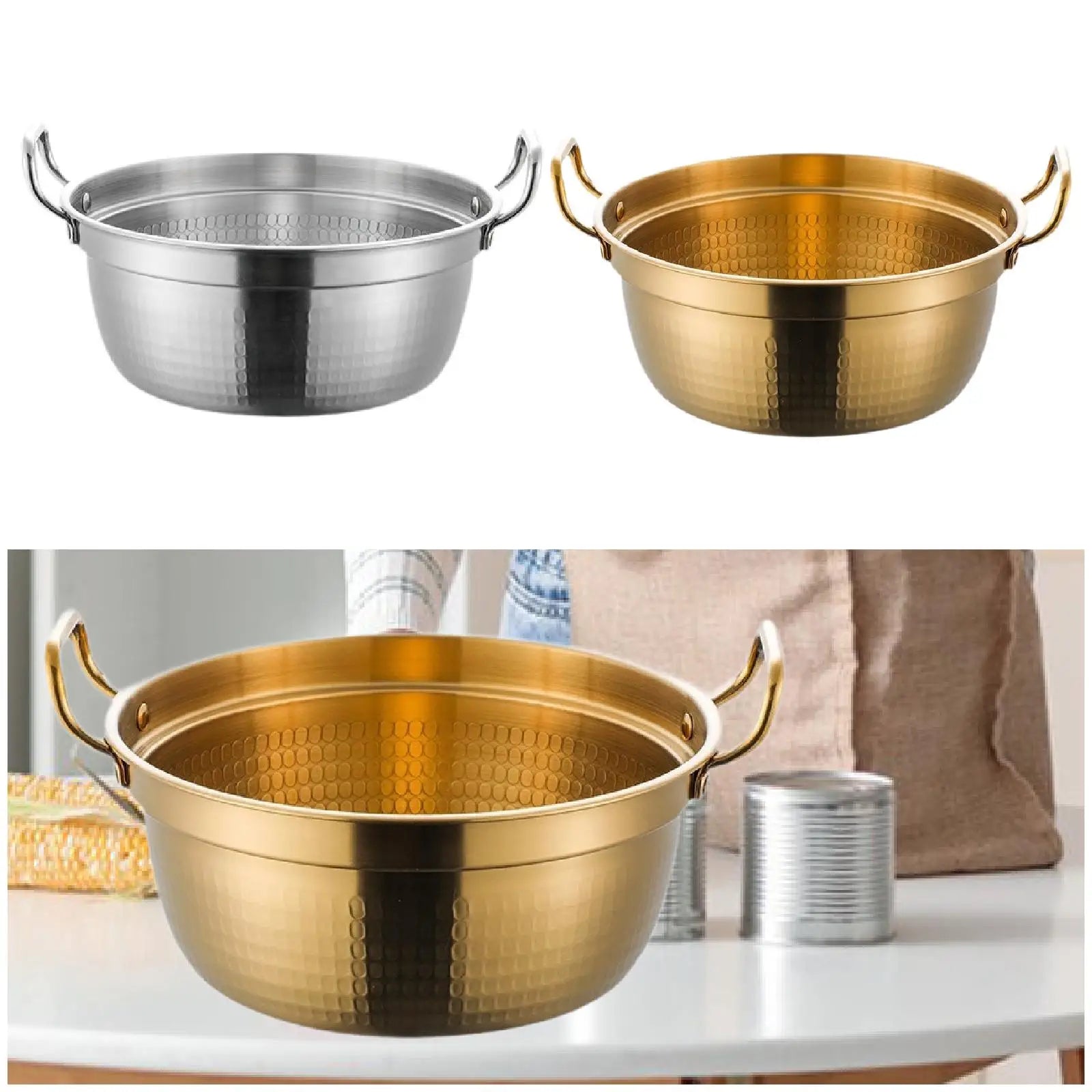 Korean Ramen Cooking Pot Ramyun Pot Kitchen Utensils Sturdy Noodles Cooking Pot Kimchi Soup Pot for Hiking Picnic Eggs Curry