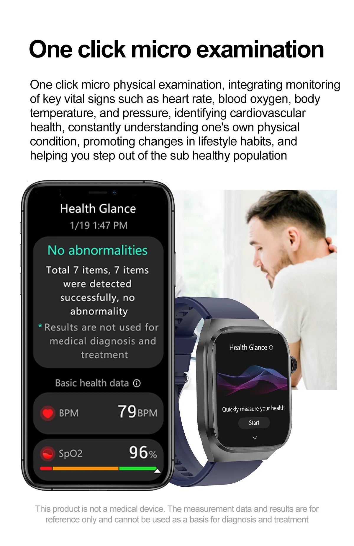 Advanced Smartwatch – Multi functional Health & Fitness Tracker with AMBLED Touchscreen, Wireless Charging, ECG, Blood Oxygen & More