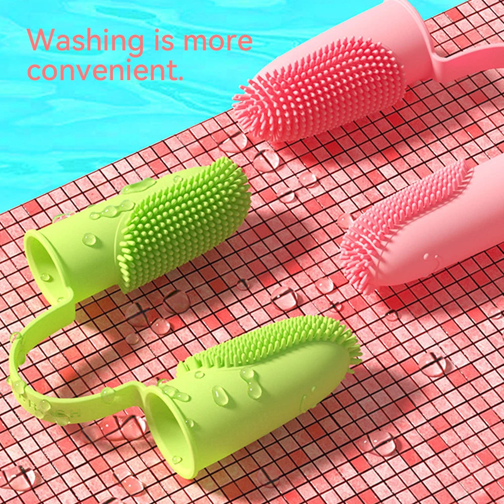 Dog Super Soft Double Finger Toothbrush Pet Teeth Clean Bad Breath Care TPR Tooth Brush Clean Tool Dog Toothbrush Accessories