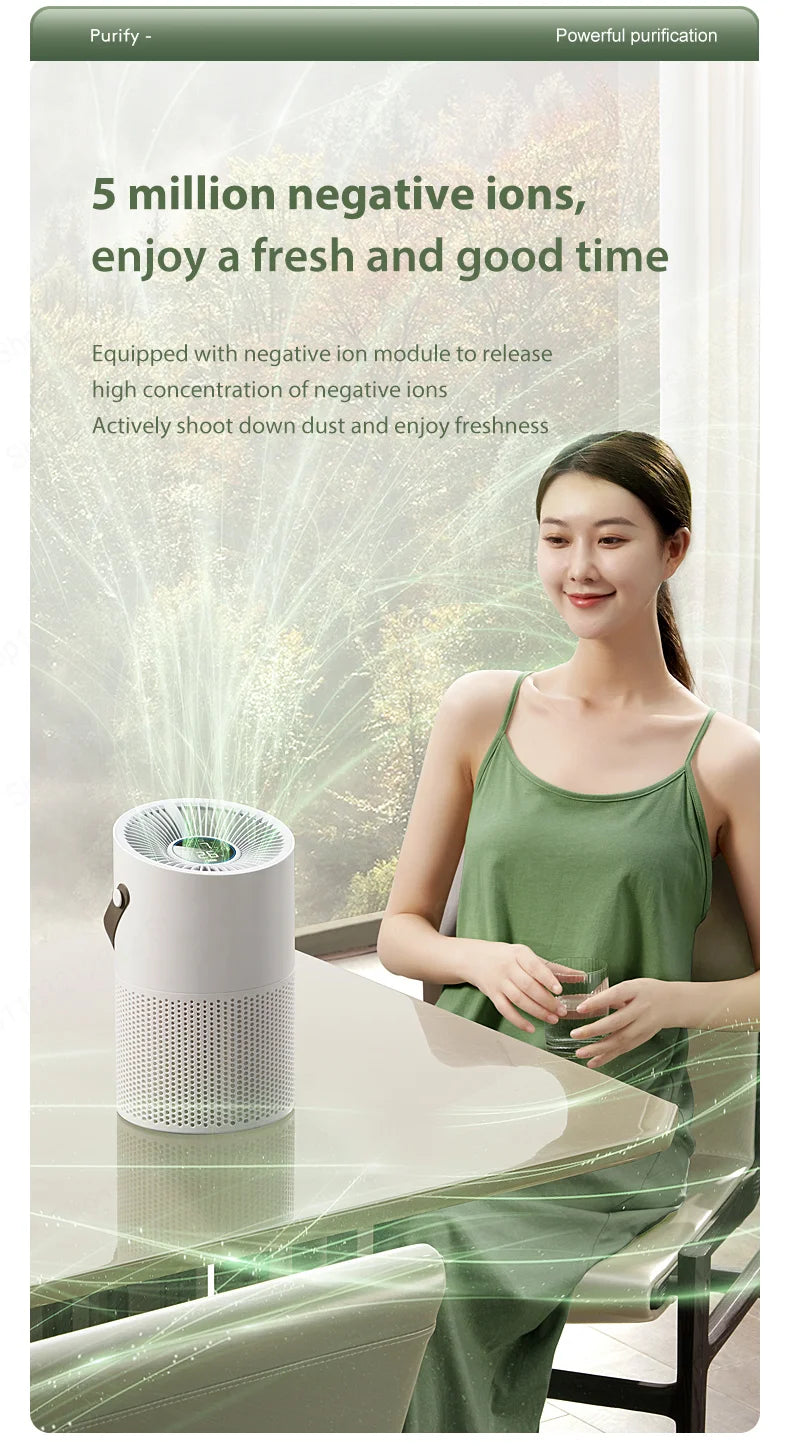 Xiaomi Youpin Air Purifier Portable Fresheners Filter Air Cleaner Peculiar Smell Secondhand Smoke Filter Digital Display Home