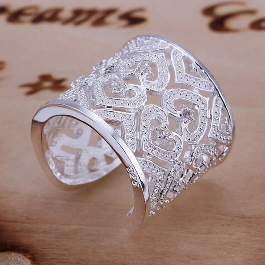 factory price 925 Sterling silver Ring Jewelry noble Charms women lady crystal gorgeous wedding party