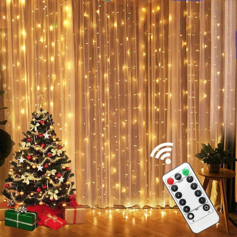 LED Curtain Lights 6m/3m USB Warm Fairy String Lights Festival Lighting Window Lamp Home Bedroom Wedding Christmas Decoration