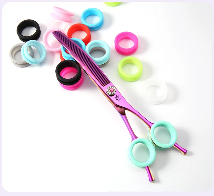 Fenice 10/20/50 PCS Silicone Finger Rings for Cat Dog Hair Scissors Imported Soft Ring for All Size Pet Scissors