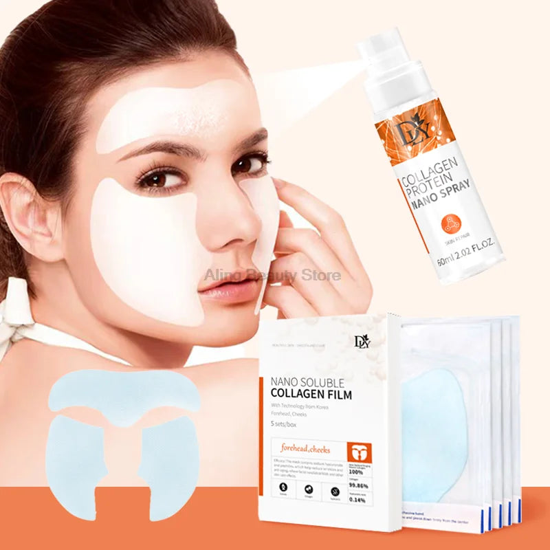 Nano Hydrolyzed Collagen Protein Film Mask Face Serum Spray Set Wrinkle Repair Soluble Face Filler Brightening Skin Care Product