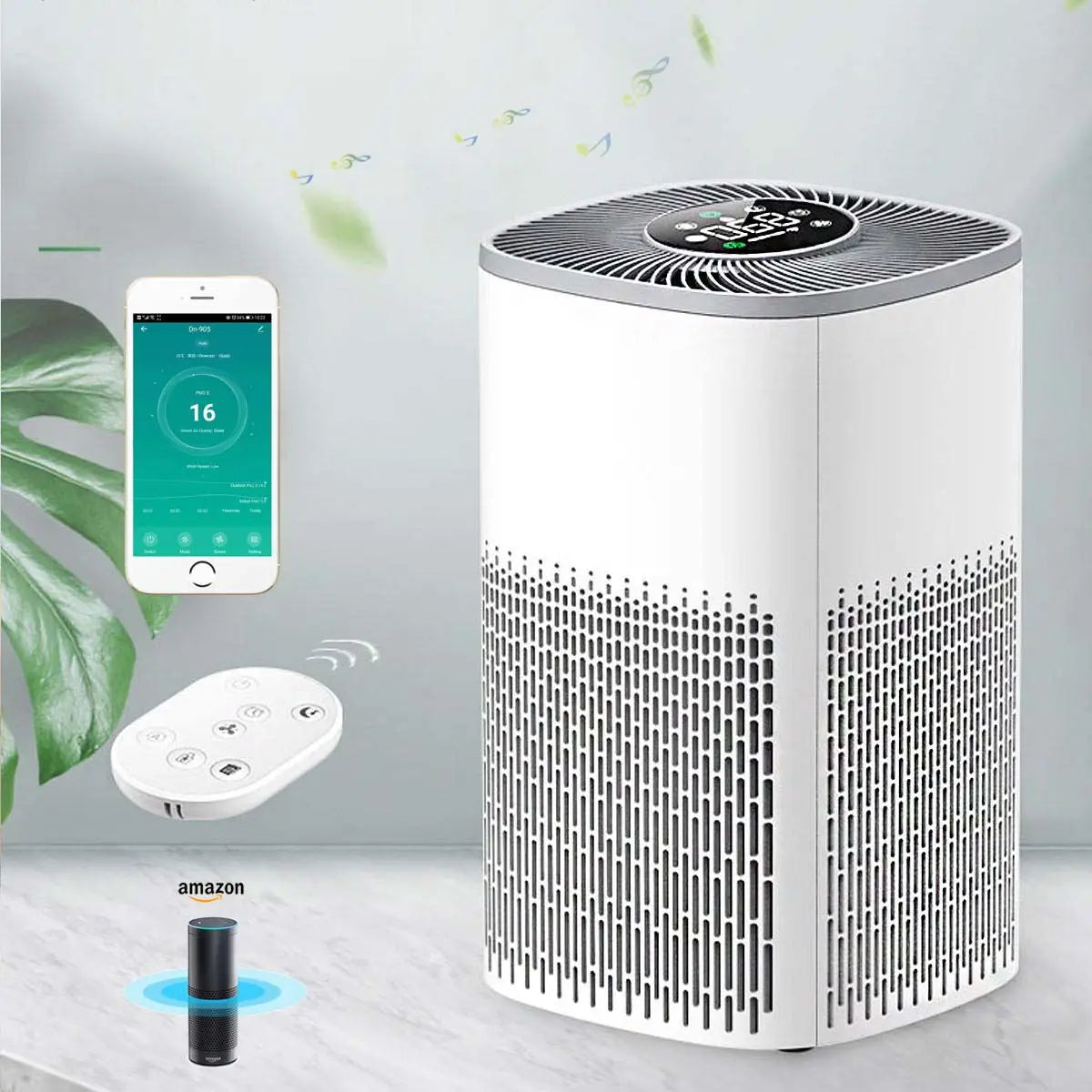 Mi APP Smart Air Purifier Tuya Alexa Remote Control Ozone Genrator HEPA Composite Filter Disinfection Machine For Home Purificad