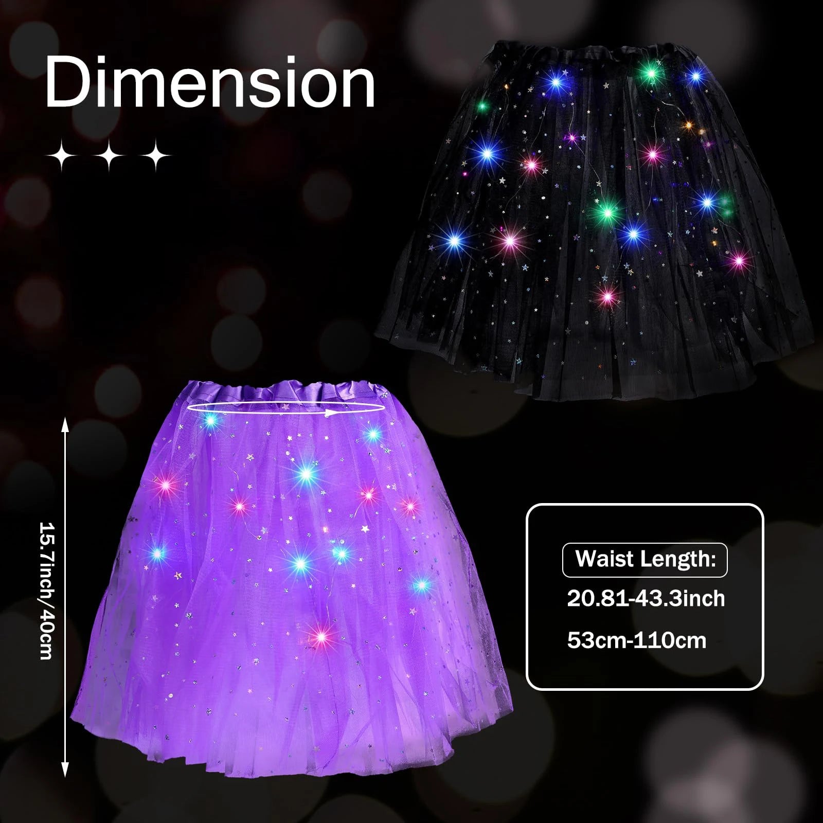 Halloween Women's LED Tutu Skirts Light up Ballet Dance Layered Sparkly Party Tutu for Women and Girls Fancy Party