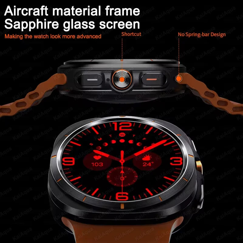 New For Samsung Galaxy Watch Ultra New GPS Track Smart Watch Men Amoled Always Display Blood Sugar Clock BT Talk NFC Smart Watch