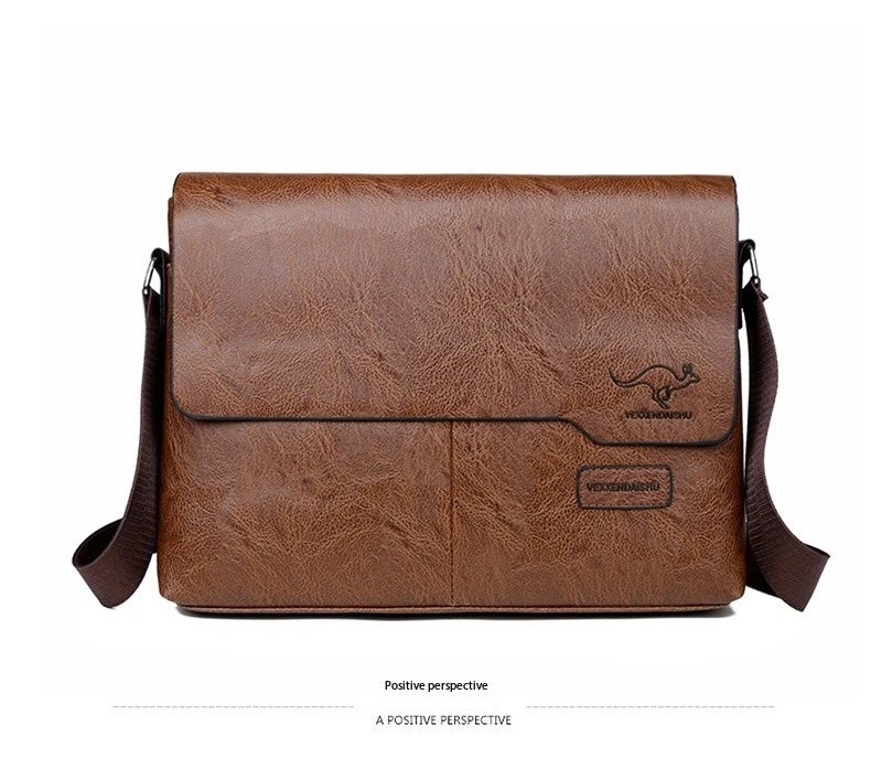 Luxury Brand Men Shoulder Bag For IPAD Leather Business Handbag Men Messenger Bag Large Side Sling Bag Fashion Man Crossbody Bag