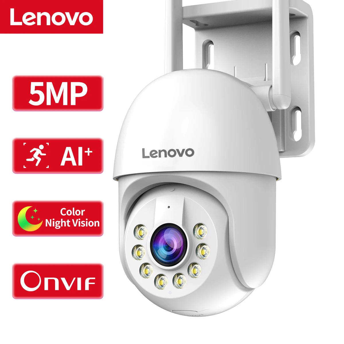 Lenovo 3MP 5MP PTZ WIFI IP Camera Audio CCTV Surveillance Smart Home Outdoor 4X Digital Zoom Color Night vision Waterproof