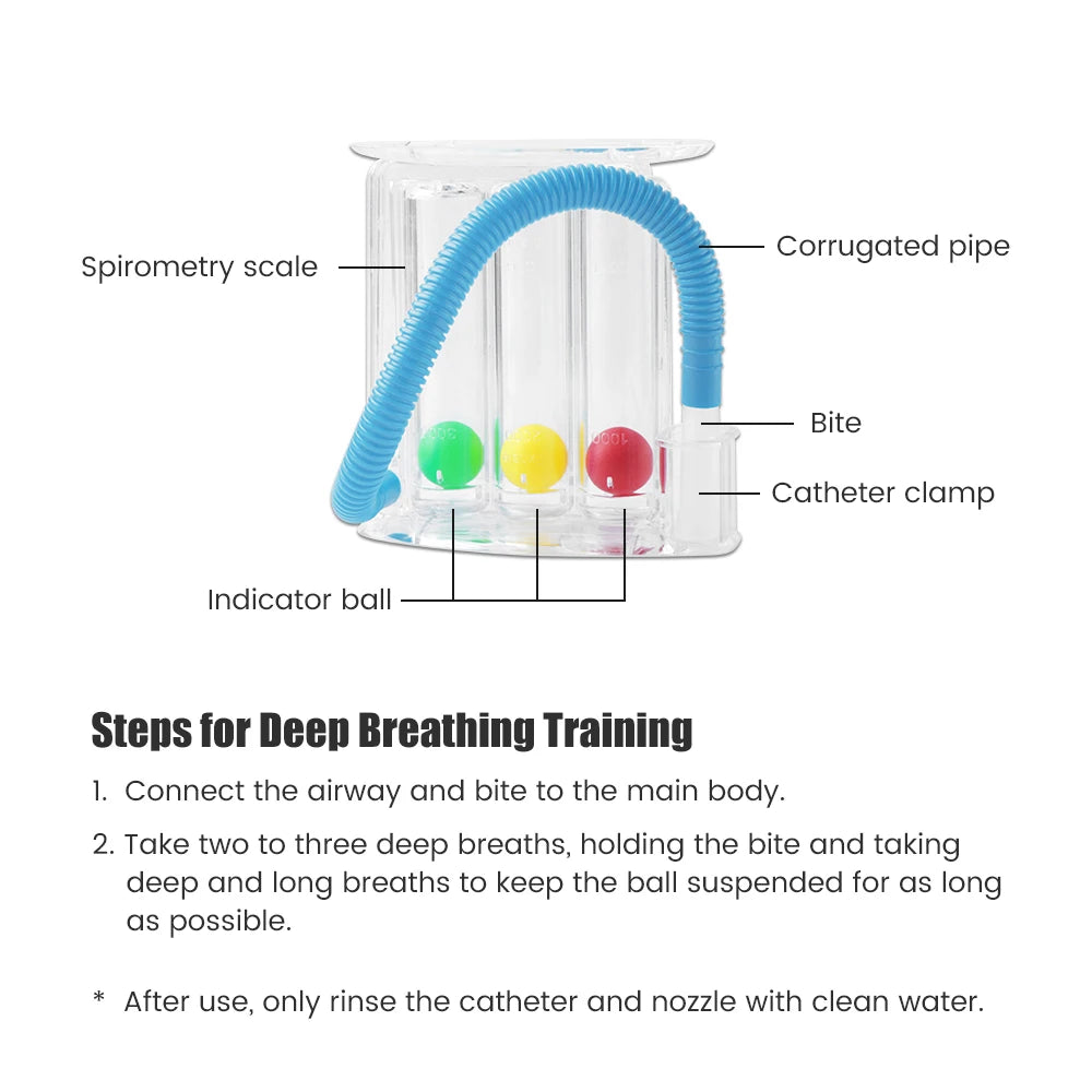 3 Balls Breathing Trainer Lung Function Improvement Trainer Respiratory Spirometry Breath Exerciser Measurement System Dropship