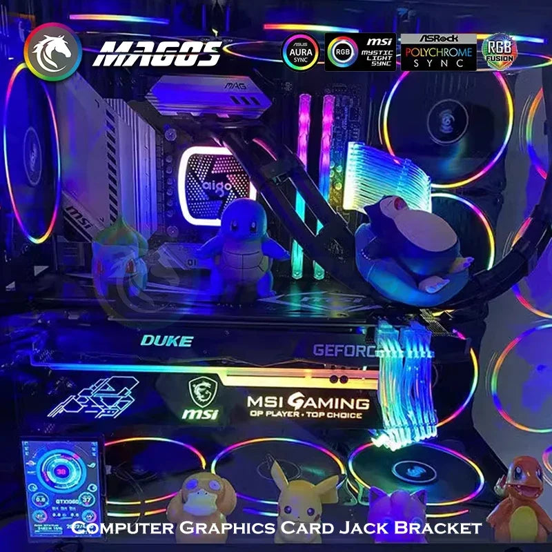 DIY GPU 支架和显卡支架华硕 MSI AORUS ROG 5V 3 针 ARGB MOD 游戏玩家机箱装饰