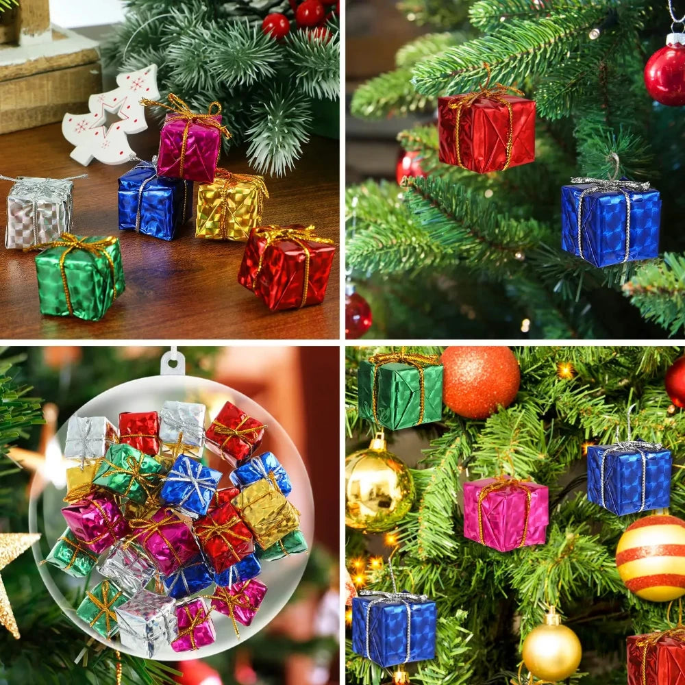 Wholesale Christmas Mini Gift Boxes Xmas Tree Hanging Foam Present Pendants Gifts Navidad New Year Party Decorations Supplies