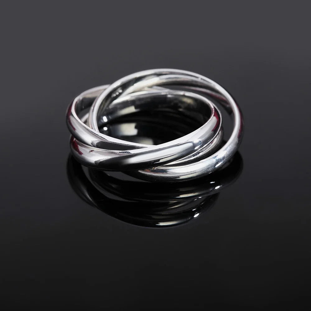 925 Sterling Silver Three Round Woman Rings Fine Jewelry Wholesale Trending Products  GaaBou Jewellery