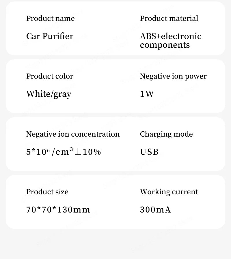 Xiaomi Youpin Car Air Purifier Desktop Filter Negative Ion Sterilization Odor Removal Air Freshener Purification Closet Mini