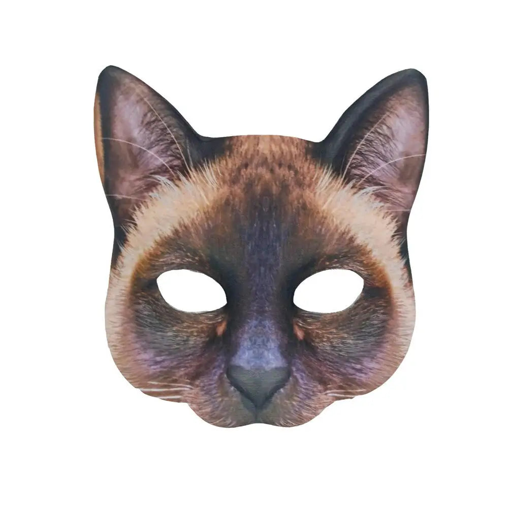 Cat Mask Halloween Half Face Lifelike Cat Mask Party Playing Costume Props Animal Party Mask Unisex Cosplay Party Props