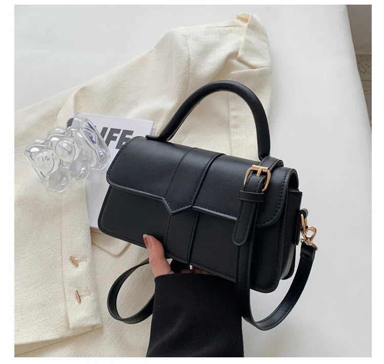 XOUHAM Pu Leather Shoulder Bag for Women Handbag Fashion Crossbody Bags Vintage Underarm Bag Female Casual Flip Square Satchel